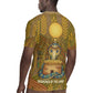 Renenutet  Golden Cobra Rugby Jersey with Wheat Motif in Egyptian Agricultural Theme