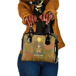 Renenutet  Golden Cobra Shoulder Handbag with Wheat Motif in Egyptian Agricultural Theme