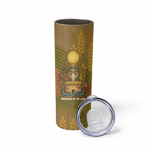 Renenutet  Golden Cobra Skinny Tumbler with Wheat Motif in Egyptian Agricultural Theme