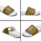 Renenutet  Golden Cobra Slide Sandals with Wheat Motif in Egyptian Agricultural Theme