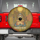 Renenutet  Golden Cobra Spare Tire Cover with Wheat Motif in Egyptian Agricultural Theme