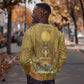 Renenutet  Golden Cobra Sweatshirt with Wheat Motif in Egyptian Agricultural Theme