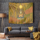 Renenutet  Golden Cobra Tapestry with Wheat Motif in Egyptian Agricultural Theme