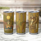 Renenutet  Golden Cobra Tumbler Cup with Wheat Motif in Egyptian Agricultural Theme