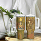 Renenutet  Golden Cobra Tumbler With Handle with Wheat Motif in Egyptian Agricultural Theme