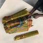 Renenutet  Golden Cobra Umbrella with Wheat Motif in Egyptian Agricultural Theme