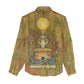 Renenutet  Golden Cobra Women Casual Shirt with Wheat Motif in Egyptian Agricultural Theme