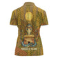 Renenutet  Golden Cobra Women Polo Shirt with Wheat Motif in Egyptian Agricultural Theme