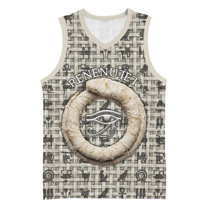 Renenutet Basketball Jersey with Bread Ring and Eye of Horus in Egyptian Nourishment