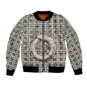 Renenutet Bomber Jacket with Bread Ring and Eye of Horus in Egyptian Nourishment