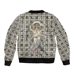 Renenutet Bomber Jacket with Bread Ring and Eye of Horus in Egyptian Nourishment