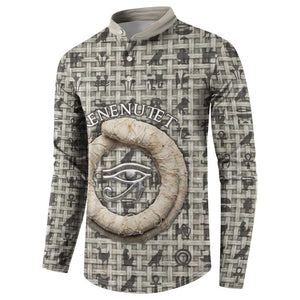 Renenutet Button Sweatshirt with Bread Ring and Eye of Horus in Egyptian Nourishment