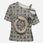 Renenutet Cross Shoulder Shirt with Bread Ring and Eye of Horus in Egyptian Nourishment