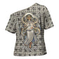 Renenutet Cross Shoulder Shirt with Bread Ring and Eye of Horus in Egyptian Nourishment