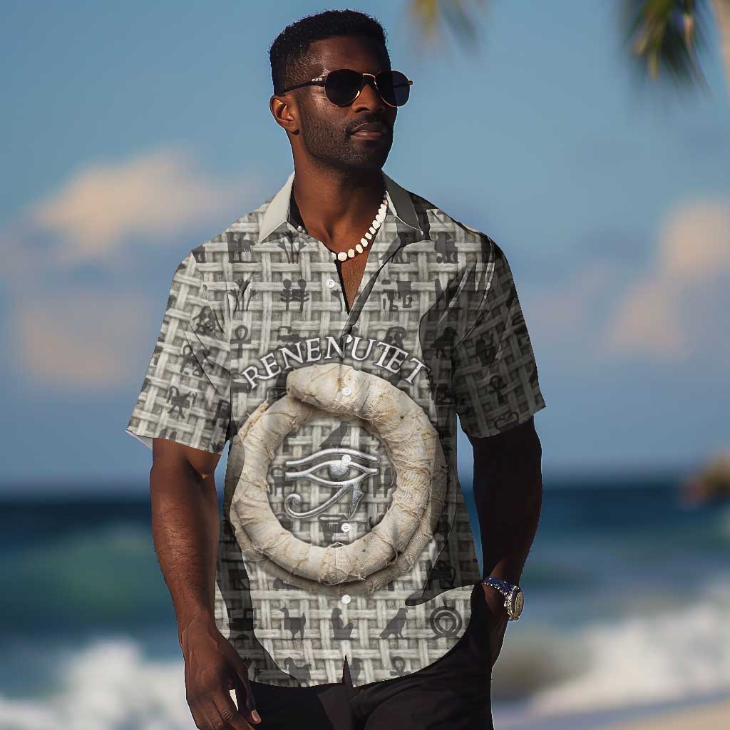 Renenutet Hawaiian Shirt with Bread Ring and Eye of Horus in Egyptian Nourishment