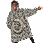 Renenutet Kid Wearable Blanket Hoodie with Bread Ring and Eye of Horus in Egyptian Nourishment