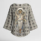 Renenutet Kimono Sleeve Blouse with Bread Ring and Eye of Horus in Egyptian Nourishment
