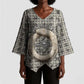 Renenutet Kimono Sleeve Blouse with Bread Ring and Eye of Horus in Egyptian Nourishment