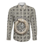 Renenutet Long Sleeve Button Shirt with Bread Ring and Eye of Horus in Egyptian Nourishment