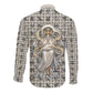 Renenutet Long Sleeve Button Shirt with Bread Ring and Eye of Horus in Egyptian Nourishment