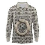 Renenutet Long Sleeve Polo Shirt with Bread Ring and Eye of Horus in Egyptian Nourishment