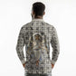 Renenutet Long Sleeve Polo Shirt with Bread Ring and Eye of Horus in Egyptian Nourishment