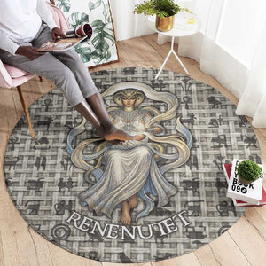 Renenutet Round Carpet with Bread Ring and Eye of Horus in Egyptian Nourishment