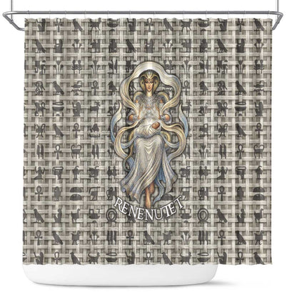 Renenutet Shower Curtain with Bread Ring and Eye of Horus in Egyptian Nourishment