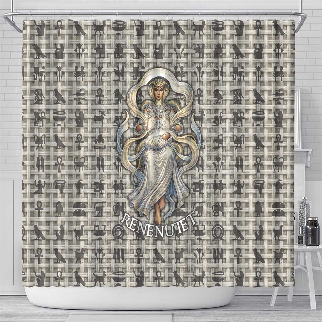 Renenutet Shower Curtain with Bread Ring and Eye of Horus in Egyptian Nourishment