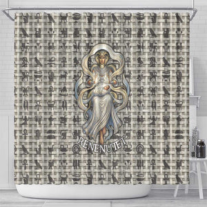 Renenutet Shower Curtain with Bread Ring and Eye of Horus in Egyptian Nourishment