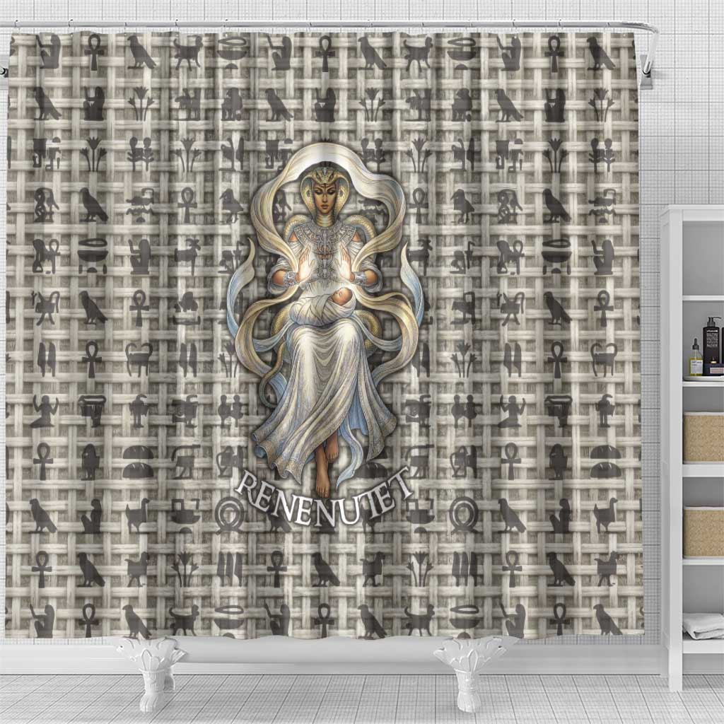 Renenutet Shower Curtain with Bread Ring and Eye of Horus in Egyptian Nourishment