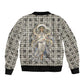 Renenutet Sleeve Zip Bomber Jacket with Bread Ring and Eye of Horus in Egyptian Nourishment