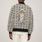 Renenutet Sleeve Zip Bomber Jacket with Bread Ring and Eye of Horus in Egyptian Nourishment