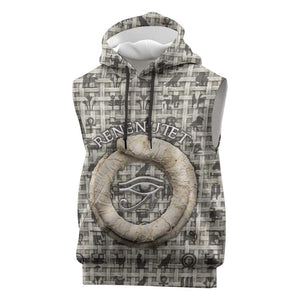 Renenutet Sleeveless Hoodie with Bread Ring and Eye of Horus in Egyptian Nourishment