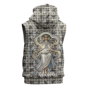 Renenutet Sleeveless Hoodie with Bread Ring and Eye of Horus in Egyptian Nourishment
