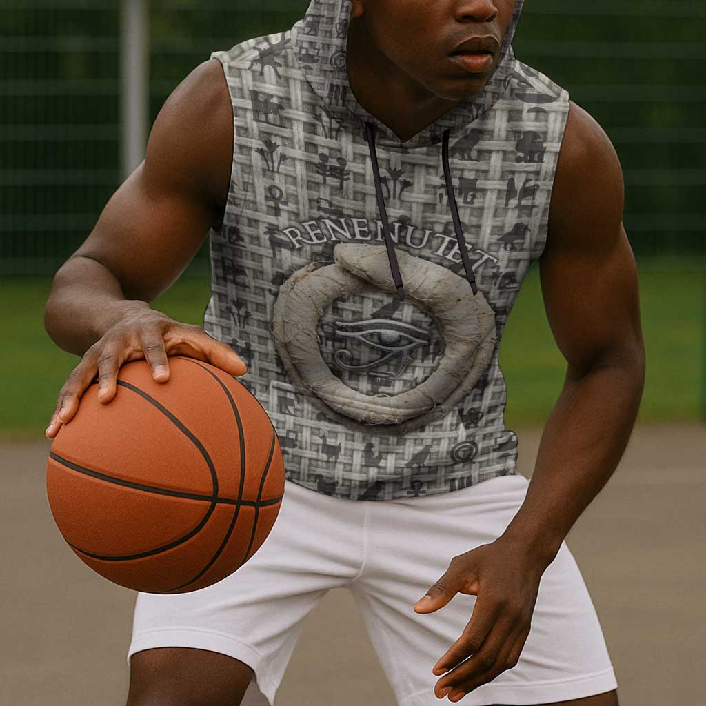 Renenutet Sleeveless Hoodie with Bread Ring and Eye of Horus in Egyptian Nourishment