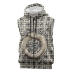 Renenutet Sleeveless Zip Hoodie with Bread Ring and Eye of Horus in Egyptian Nourishment