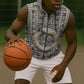 Renenutet Sleeveless Zip Hoodie with Bread Ring and Eye of Horus in Egyptian Nourishment