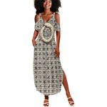 Renenutet Summer Maxi Dress with Bread Ring and Eye of Horus in Egyptian Nourishment