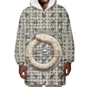 Renenutet Wearable Blanket Hoodie with Bread Ring and Eye of Horus in Egyptian Nourishment