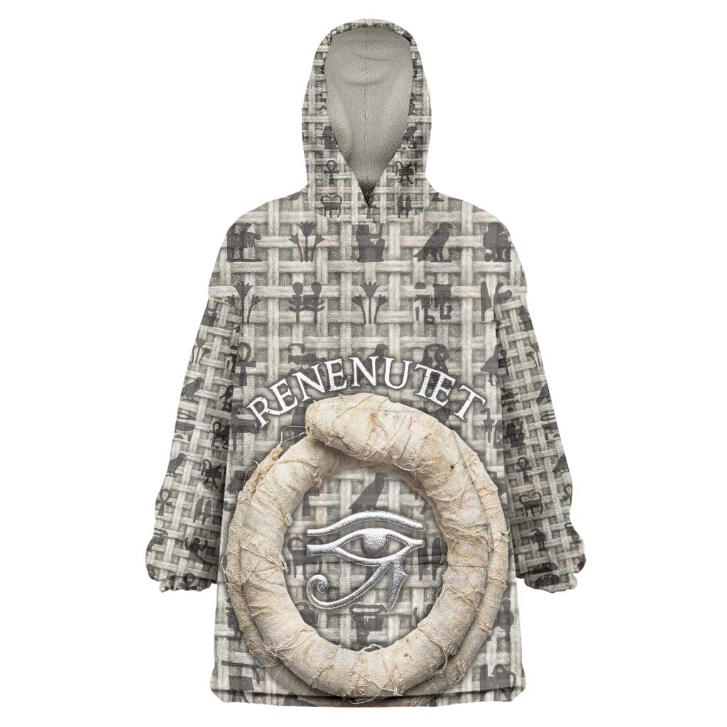 Renenutet Wearable Blanket Hoodie with Bread Ring and Eye of Horus in Egyptian Nourishment