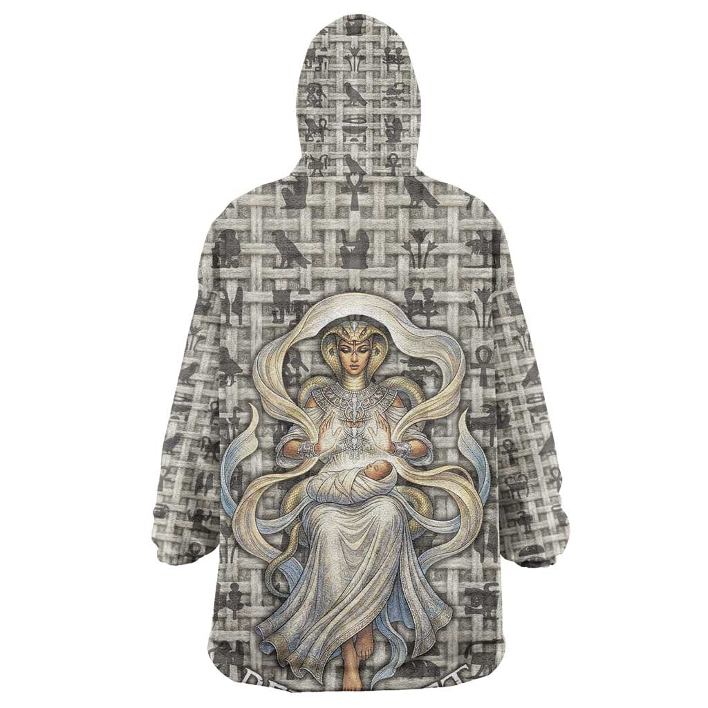 Renenutet Wearable Blanket Hoodie with Bread Ring and Eye of Horus in Egyptian Nourishment