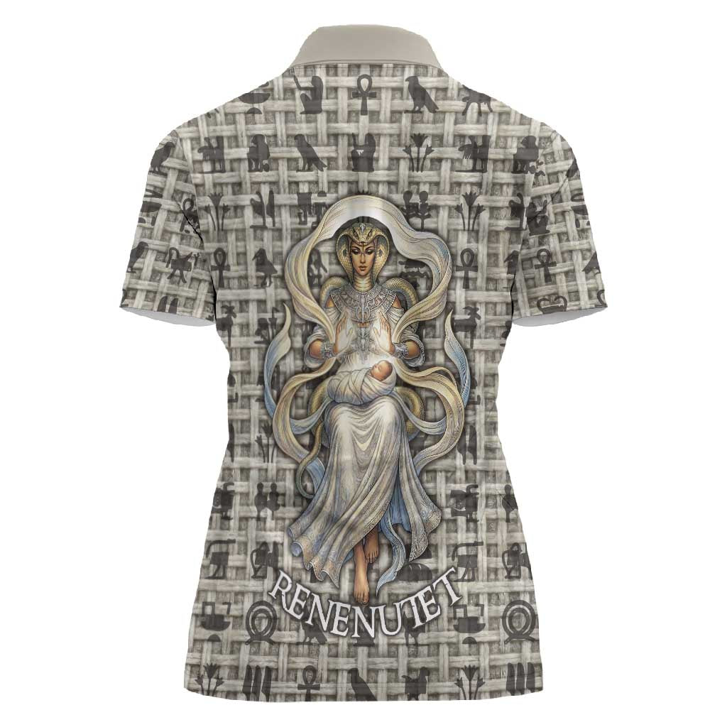 Renenutet Women Polo Shirt with Bread Ring and Eye of Horus in Egyptian Nourishment