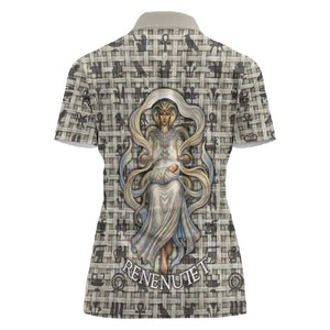 Renenutet Women Polo Shirt with Bread Ring and Eye of Horus in Egyptian Nourishment