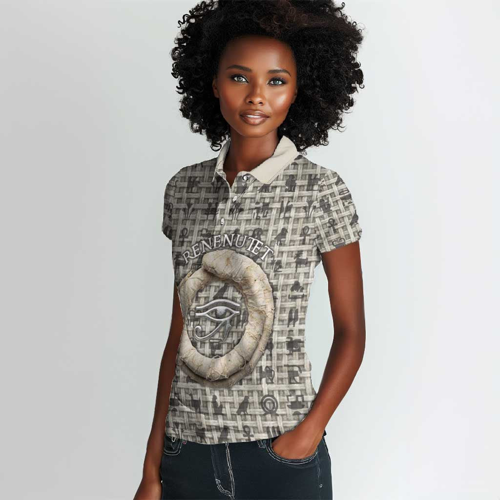 Renenutet Women Polo Shirt with Bread Ring and Eye of Horus in Egyptian Nourishment