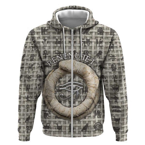 Renenutet Zip Hoodie with Bread Ring and Eye of Horus in Egyptian Nourishment