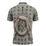 Renenutet Zipper Polo Shirt with Bread Ring and Eye of Horus in Egyptian Nourishment