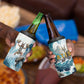 Satis Water Torrent 4 in 1 Can Cooler Tumbler with Egyptian Flood Symbolism in Oceanic Blue Tones