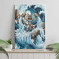 Satis Water Torrent Canvas Wall Art with Egyptian Flood Symbolism in Oceanic Blue Tones