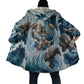 Satis Water Torrent Cloak with Egyptian Flood Symbolism in Oceanic Blue Tones
